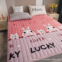 겨울 극세사 따뜻한 도툼한 세탁 가능 침대 패드 싱글 슈퍼싱글 퀸 라지킹, 1.LUCKY 토끼