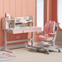[단품구매] 에스메라다 어린이 바른자세 높이조절 책상 의자, 스마트 핑크책상