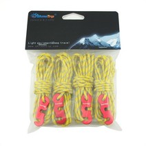 4팩 3mm 반사 텐트 가이드 로프 알루미늄 타이트너 텐셔너 라인 코드 선 쉼터 캠핑 액세서리, 01 yellow