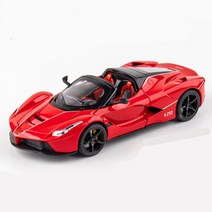 프라모델 1:24 Laferrari 합금 오픈 스포츠카 모델 다이캐스트 및 장난감 차량 금속 자동차 시뮬레이션 소리와 빛 선물, Open red