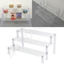 계단식 아크릴 진열대 절곡 전시대 받침대 거치대 집기 3단 악세사리진열장 화장품쇼케이스, 1개