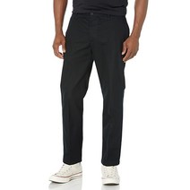 Van Heusen 남성용 다림질이 필요 없는 트윌 팬츠 블랙 34 블랙.