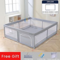 어린이 아기 실내 놀이터 놀이기구 미끄럼들 빛나는 놀이 틀 안전 장벽 0-6 세 울타리, [03] grey 180x200cm