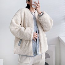 항아리 비숑패딩)양면착용가능 리버서블점퍼 양털패딩 후리스 플리스 덤블 솜털 포켓 양털자켓 박시 루즈핏 단추 겨울점퍼 잠바