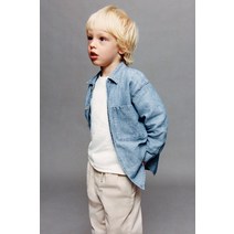 자라 ZARA 키즈 리넨 블렌드 데님 셔츠 베이비 248883748