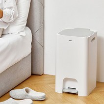 심플디자인 페달 휴지통, 화이트