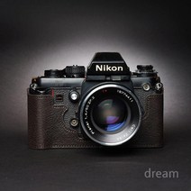 니콘 F3 카메라용 디자인 수제 가죽 하프 케이스 커버, 05 Dark Brown, 코코아
