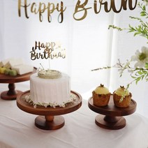 [파티조엘] 우드 케이크 트레이_3타입_ 고급스러운 우드 트레이 케이크트레이 생일파티 홈파티