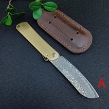 맥가이버 스위스 아미 나이프 일본 히고노카미 포켓 접이식 다마스커스 강철 구리 야외 캠핑 생존 전술 사냥 도구, 1.A
