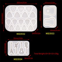 3종 기타 피크 몰드 / 레진공예 실리콘 몰드 DIY 크리스탈 셀프, 한개옵션1, 3종 풀패키지