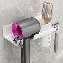 루윈 무타공 드라이기 거치대 수납형, 무타공 드라이기 거치대 수납형_화이트