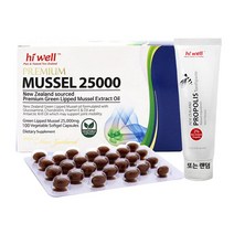 하이웰 프리미엄 뉴질랜드 초록홍합오일 25000mg 100캡슐+프로폴리스치약100g 초고함량 머슬오일 100일분, 100캡슐, 1통