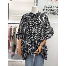 [YK] W몰 도트 캉캉 리본 블라우스 Y193C202 Y193C202