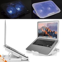 노트북 쿨링 거치대 쿨링패드 17인치 LED 저소음, 블랙