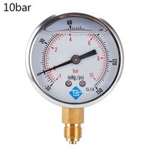 진공 토르 게이지 압력 1/4 BSP 하단 복합 글리세린 충전 68mm -1/10 Bar amp inhsi, [06] -1bar