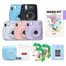인스탁스 미니11 폴라로이드+전용가방+필름60장+로고파우치+마카롱2단앨범, 1개, 차콜그레이