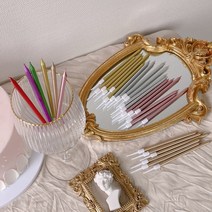 (6개세트) 메탈 빼빼로초 메탈초 글리터초 생일초 파티초 커플 기념일, 골드