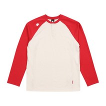 데상트 데상트긴팔티 KQF SM321BTL81-IVO 데상트 남성 베이스볼 애슬레저 헨리넥 배색 긴팔 티셔츠