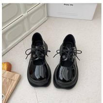 스트랩 로퍼 통굽 키높이 워커 발편한 굽있는 단화 10대 하이틴
