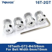 풀리 powge arc gt 16 치아 2gt 타이밍 보어 456mm gt2 개방형 동기식 벨트 너비 6mm10mm 작은 백래시 16teeth 16t, 5mm, 벨트 폭 6mm용, 100개