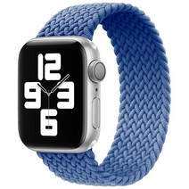 데이A 애플워치 8 7 se2 호환 브레이드 솔로루프 스트랩, 42/44/45/49mm, L, 블루