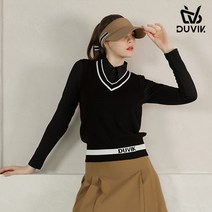 듀빅 DV 듀빅 여성 브이넥 배색포인트 니트 조끼 DD3WSV272BK
