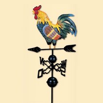 전원 주택 정원 베란다 텃밭 꾸미기 소품 장식품 바람개비 금속 풍향계 빈티지 Rooster-47 주철 수탉 풍향계 풍속 회 전자 방향 표시기 장식
