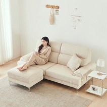 이노센트 감성 조야원단 패브릭 3인용소파 스툴 i101967, 베이지