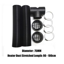 75mm 자동차 히터 덕트 90100cm T 분기 커넥터 파이프 베바스토 에버스패커 프로펙스 주차 디젤 히터용 따뜻한 공기 배출구, CHINA, Type 2