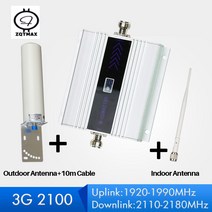 ZQTMAX 3G 리피터 2100 핸드폰 신호 부스터 WCDMA UMTS 네트워크 핸드폰 증폭기 (옴니 안테나 세트 포함), 03 AU Plug Adaptor