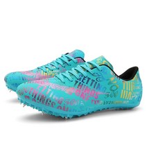 육상 스파이크 화 신발 남자 여자들 경기 운동 경기 선수 달리는 추적 점프 운동 여자애들 점프