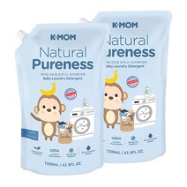 케이맘 네츄럴 패밀리 유아 중성 세탁 세제 리필, 1300ml, 2개