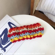 핸드 메이드 크로 셰 뜨개질 컬러 코튼 우븐 헤드 밴드