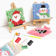 맘이샵 크리스마스 스킬자수 도안 실 바늘 세트, 산타