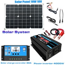 태양 전지판 열 광 발전 자가 패널 집열판 캠핑용12V ~ 110V/220V 태양 전지판 시스템 18V 배터리 충전 컨, 06 12V to 220V 4000W