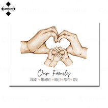 가족 손 캔버스 그림 사랑의 개인 벽 예술 인쇄 선물 장식 거실, [13] No Frame 59x90CM, [01] 01