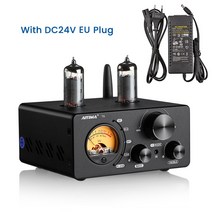 AIYIMA T9 HiFi Bluetooth 5.0 진공 튜브 앰프 USB DAC 스테레오 앰프 COX OPT 100W 가정용 오디오 파워 앰프 VU 미터 24V 전원 어댑터 포함, CHINA_AMP EU Plug, T9(24V EU 전원 어댑터 포함)
