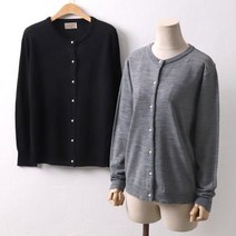 여성 가을 레트로가디건 빅사이즈 콩콩 진주 가디건 미니 라운드