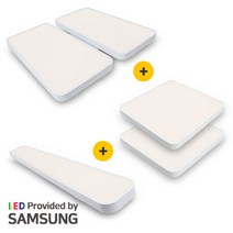 20~30평 LED 마빈 주백색 방등 거실등 주방등 세트 IN, 주백색 거실100W(1EA)/방(2EA)/주방(1EA)