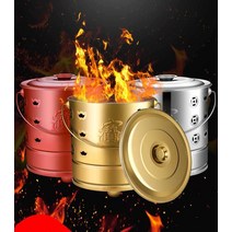 쓰레기 소각로 소각 난로 모닥불 장작 캠핑 농촌 낙엽, 골드 스테인리스 (소형) 내부탱크 포함