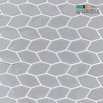 타일시트지 보닥타일 헥사 그레이 부엌타일 친환경 셀프 욕실 포세린 접착식 아트월, 헥사 그레이(HXW03), 1장(24.5x24.5cm)