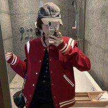 [WINZ] 지민 배색 블루종 야구 항공 점퍼 로랑 자켓 야구잠바