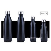 보온 보냉 주전자 3505007501000ml 스테인레스 스틸 병 병 패션 매일 야외 자동차 물 휴대용 진공 컵, 검은색, 500ml