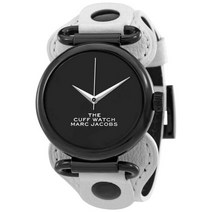 [해외]명품마크제이콥스시계70015009 Marc Jacobs The Cuff Watch Womens Black Dial/White Strap 20179294 300