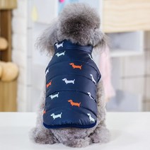 강아지 옷 프릴 방수 우비 예쁜 슈트 원피스 멜빵 pet dog winter coat, l, 남색 개