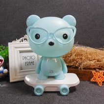 LED 램프 수면등 무드등 아이방 장식 조명, 작은 안경 곰 / 파랑