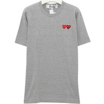 [꼼데가르송] 22FW P1T226 GRAY 더블하트 티셔츠