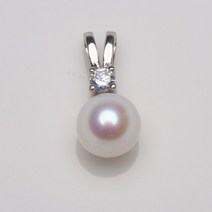 진주 펜던트 여성 순금 목걸이 AAAAA 천연 담수 925 스털링 실버 아코 야 지르콘 상감 다목적 여성용 7-8mm 선물 PA, [01] 은