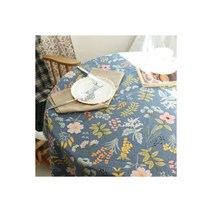 면린넨 빅 플라워 식탁보 테이블보 덮개 네이비.레브라이프, 2인용