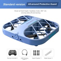RC헬기New JJRC H107 grid mini pocket small quadcopter 4K real-time image transmission remote control, 02 blue no camera